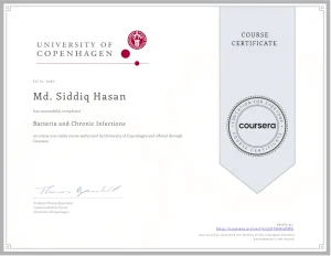 "Bacteria and Chronic Infections" a course offered by Coursera done by Md. Siddiq Hasan