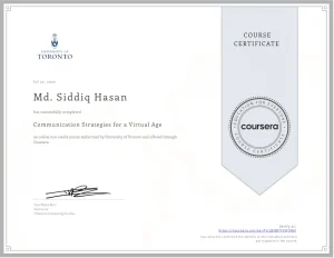 Communication Strategies for a Virtual Age A course offered by Coursera Platform Completed by Md. Siddiq Hasan